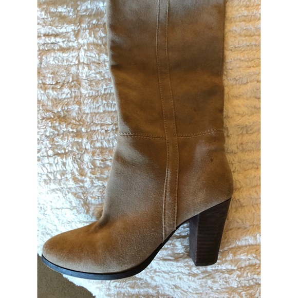 Dolce Vita Tan Suede High Heel Boots - Picture 4 of 6